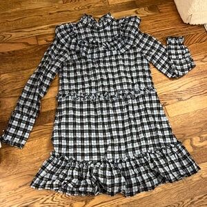 GANNI gingham mini dress